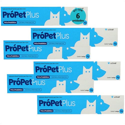 PRÓPET PLUS 14G PRÉ E PROBIÓTICO PARA CÃES E GATOS UCBVET KIT COM 6 PRÓPET PLUS 14G PRÉ E PROBIÓTICO PARA CÃES E GATOS UCBVET KIT COM 6