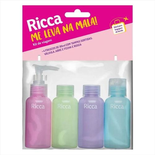 Ricca Conjunto com 4 Frascos Para Viagem Ricca Conjunto com 4 Frascos Para Viagem