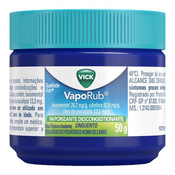 Descongestionante Vick VapoRub 50g Pomada