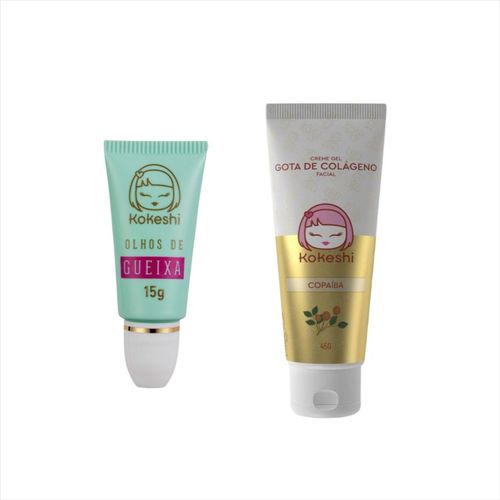 Kit Kokeshi Creme Gel Gota De Colágeno+Olhos de Gueixa