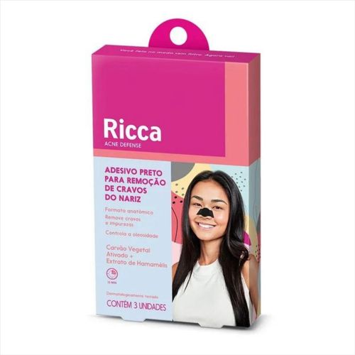 Ricca Adesivo Preto Para Remoção Cravos do Nariz 3pcs Ricca Adesivo Preto Para Remoção Cravos do Nariz 3pcs