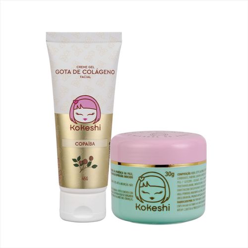 Kit Kokeshi Pele de Porcelana + Creme Gel Gota De Colágeno
