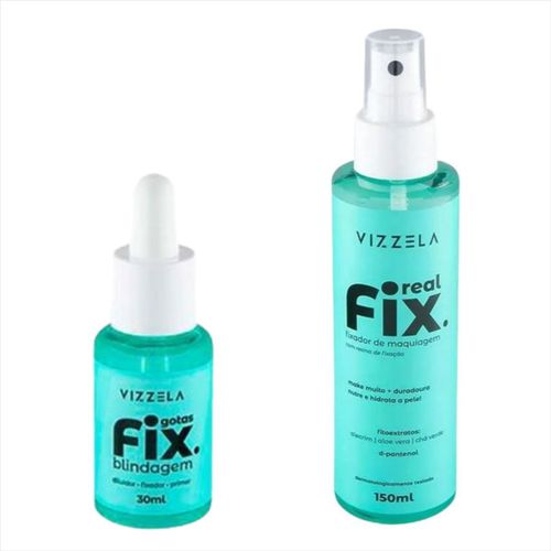 Kit Vizzela Brindagem Gotas Fix+Real Fix Fixador Maquiagem