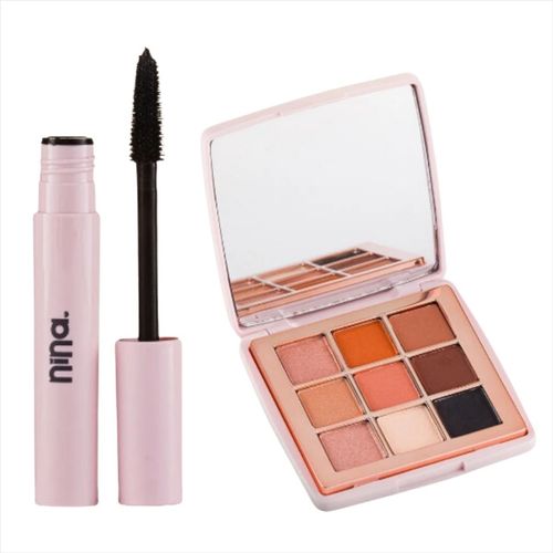 Kit Nina Makeup Máscara de Cílios+Paleta de Sombras Sunset Kit Nina Makeup Máscara de Cílios+Paleta de Sombras Sunset
