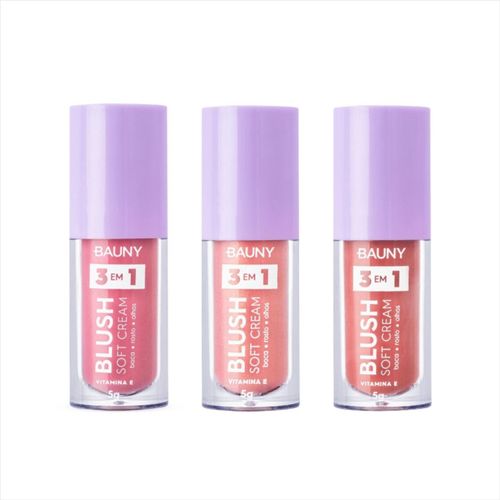 Kit Bauny Blushs Líquido Soft Cream 3 em 1 Dreamy+Magic+Sunny
