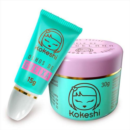 Kit Kokeshi Pele de Porcelana + Olhos de Gueixa Hidratante Kit Kokeshi Pele de Porcelana + Olhos de Gueixa Hidratante