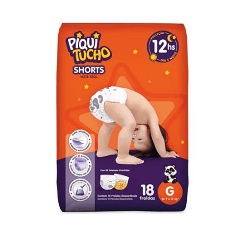 Fralda Shorts Piquitucho Jumbinho (Xg) c/14 Unidades Fralda Shorts Piquitucho Jumbinho (Xg) c/14 Unidades