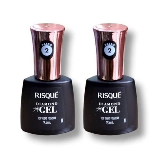 Kit c/2 Risqué Top Coat Fixador Diamond Gel Cremoso 9,5ml Kit c/2 Risqué Top Coat Fixador Diamond Gel Cremoso 9,5ml