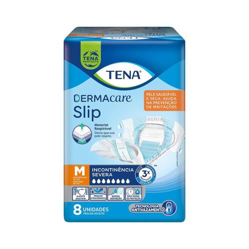 Fralda Geriátrica M Tena Slip Dermacare 8 Unidades