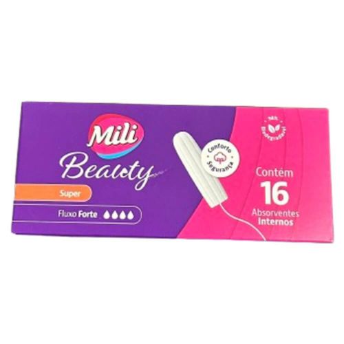 Kit c/2 Absorvente Interno Mili Beauty Super C/16 Unidades