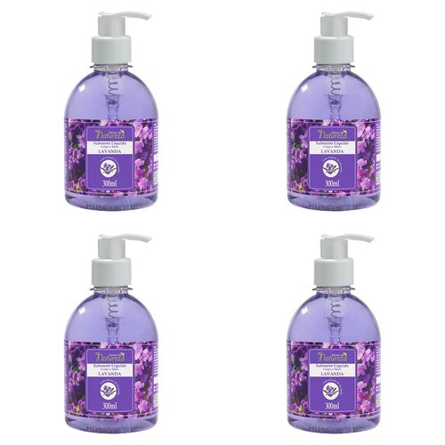 Kit c/4 Sabonetes Líquido Aromatica  S.Natureza Lavanda 300ml cada