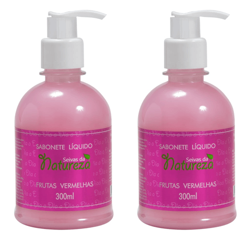 Kit c/2 Sabonetes Líquido Aromatica Seivas da Natureza F.Vermelhas 300ml cada