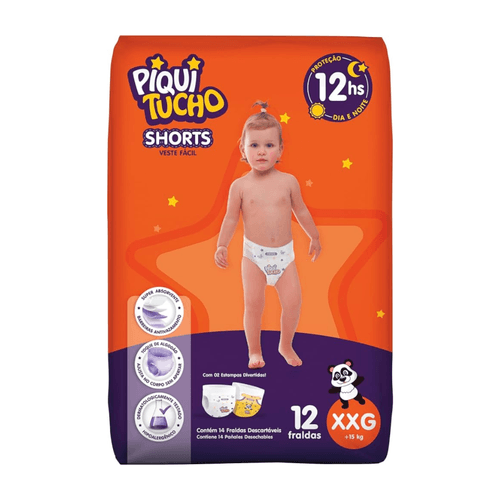 Kit 2 Fraldas Shorts Piquitucho Jumbinho (XXg) c/12 Unidades cada Kit 2 Fraldas Shorts Piquitucho Jumbinho (XXg) c/12 Unidades cada