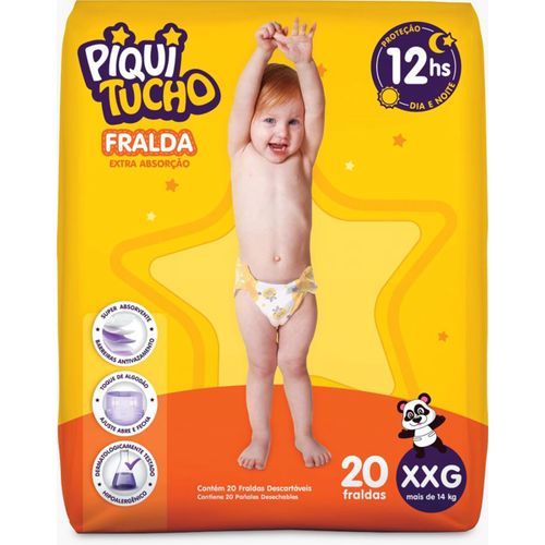 Kit 4 Fraldas Piquitucho (Eeg) 20 Unidades cada Kit 4 Fraldas Piquitucho (Eeg) 20 Unidades cada