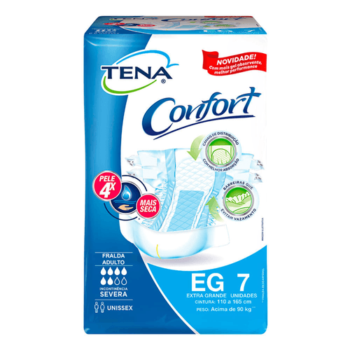 Kit 4 Fraldas Adulto Tena Confort Reg Eg 7 Unidades cada