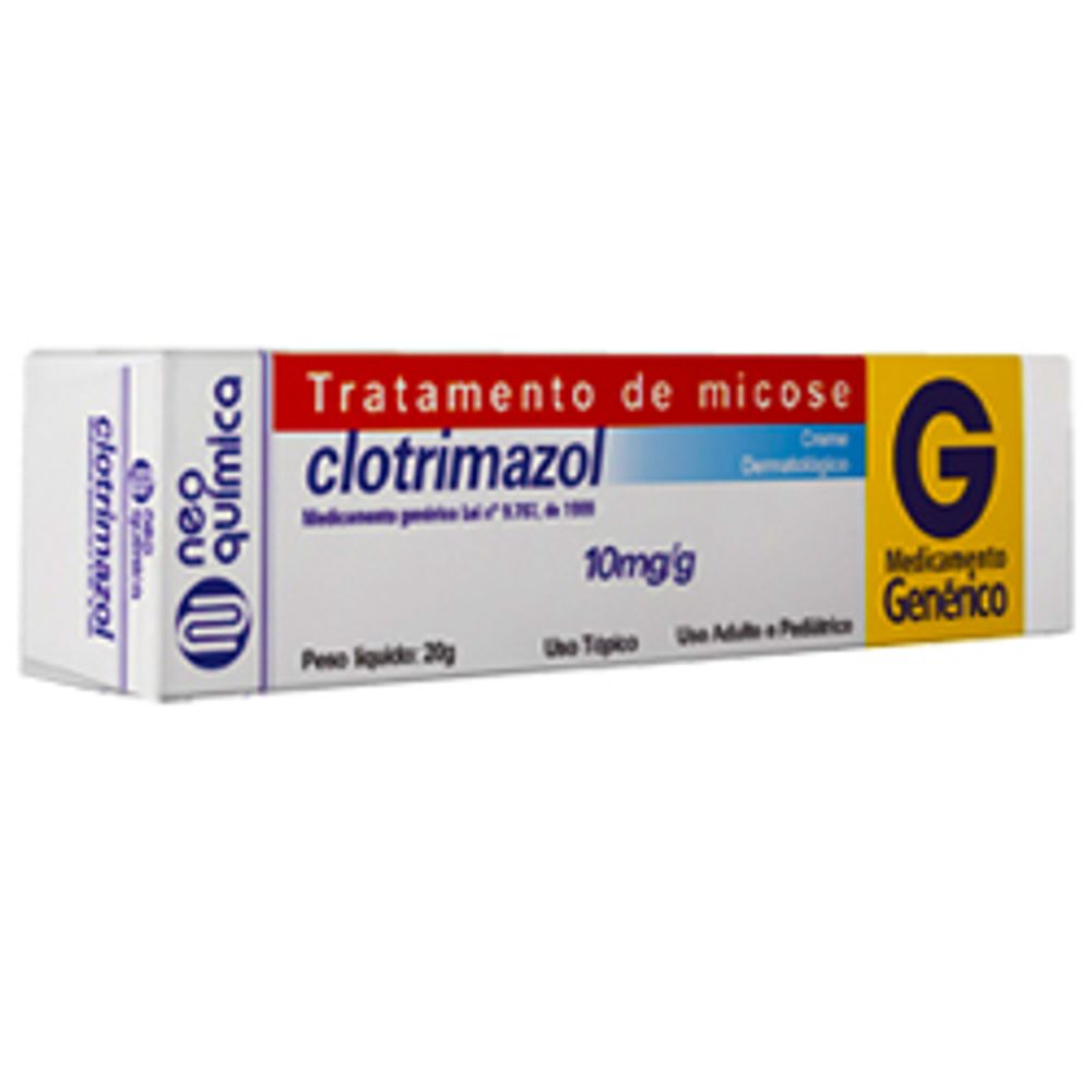 Clotrimazol 10mg/g Neo Química Creme 20g - Drogaria Sao Paulo