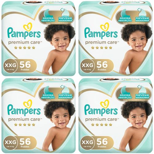 Kit 4 Fraldas Pampers Premium Care Xxg 56 Unidades cada