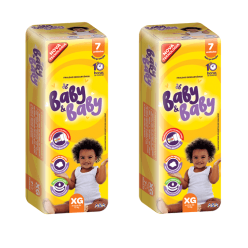Kit 2 Fraldas Baby&Baby (Xg) 7 Unidades cada