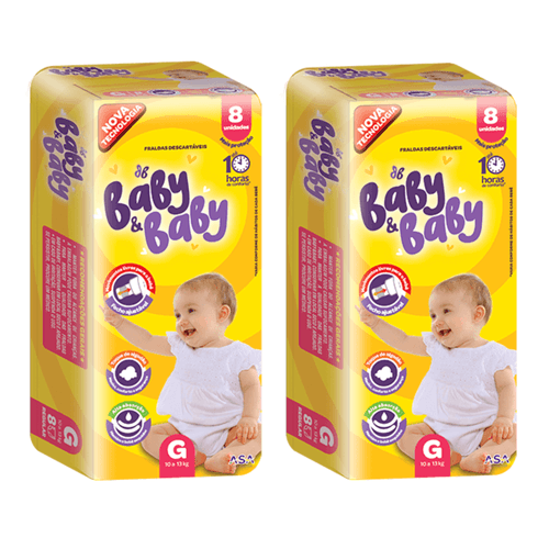 Kit 2 Fraldas Baby&Baby (G) 8 Unidades cada Kit 2 Fraldas Baby&Baby (G) 8 Unidades cada