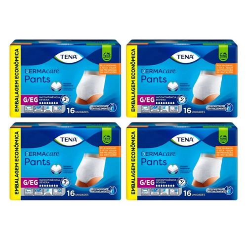 Kit 2 Fraldas Adulto Tena Pants Dermacare Mega G/Eg 16 Unidades cada