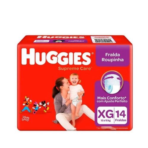 Kit 2 Fraldas Huggies Roupinha Supreme Care Jumbo Xg 14 Um cada Kit 2 Fraldas Huggies Roupinha Supreme Care Jumbo Xg 14 Um cada