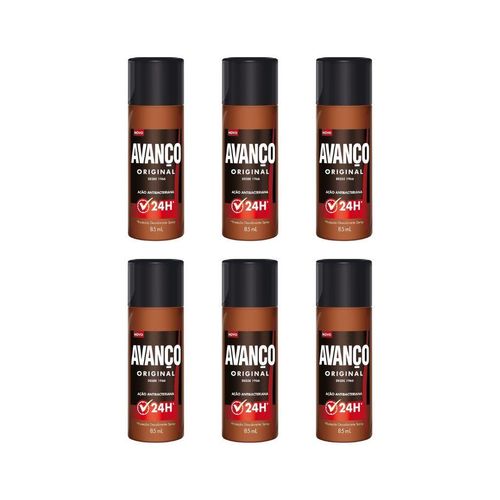 Kit c/ 6 Unidades de Desodorante Spray Avanço 85ml Original Kit c/ 6 Unidades de Desodorante Spray Avanço 85ml Original