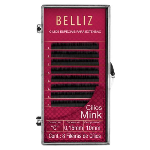 Cilios Belliz Para Alongamento Mink C 015 10Mm Cilios Belliz Para Alongamento Mink C 015 10Mm