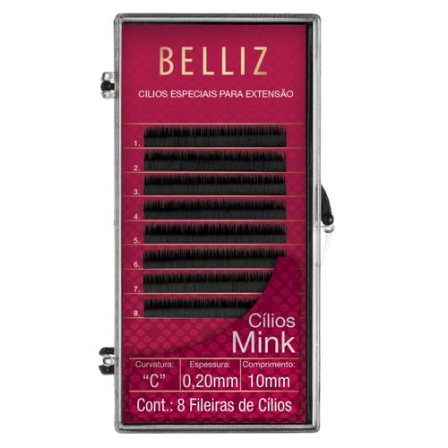 Cilios Belliz Para Alongamento Mink C 020 10Mm Cilios Belliz Para Alongamento Mink C 020 10Mm