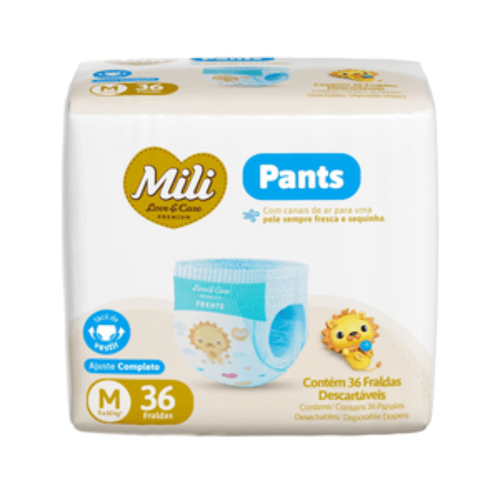 Fralda Mili Lovecare Pants Jumbo (M) 36 Unidades