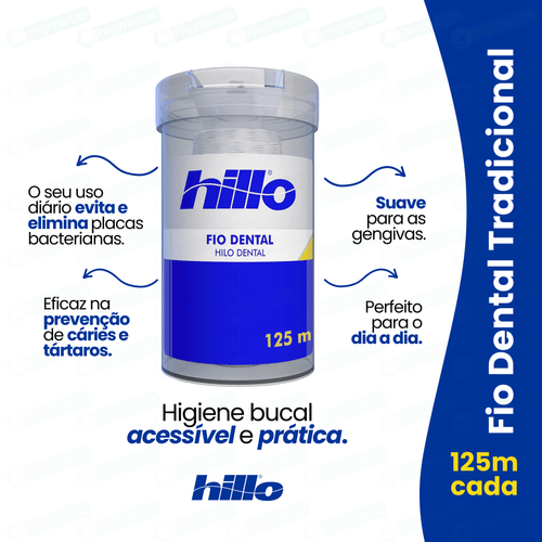 Fio dental tradicional Hillo 125m Fio dental tradicional Hillo 125m
