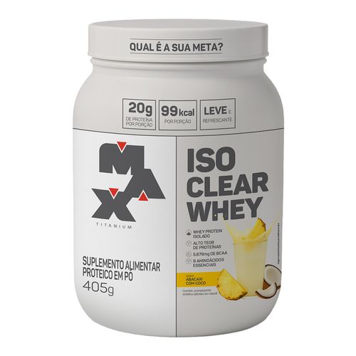 914991---Whey-Max-Titanium-Iso-Clear-Sabor-Abacaxi-com-Coco-405g 914991---Whey-Max-Titanium-Iso-Clear-Sabor-Abacaxi-com-Coco-405g
