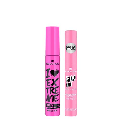 Kit Essence Máscara para Cílios I Love Extreme Crazy Volume Preta 12ml + Máscara para Cílios 8,5ml Kit