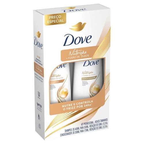 Kit Shampoo 350ml + Condicionador 175ml Dove Nutrição Kit Shampoo 350ml + Condicionador 175ml Dove Nutrição