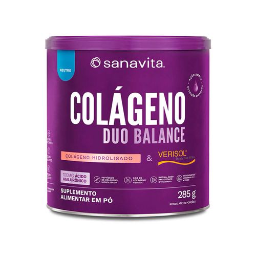 Colageno Duo Balance Com Ácido Hialurônico Pote 285g Neutro Sanavita Colageno Duo Balance Com Ácido Hialurônico Pote 285g Neutro Sanavita