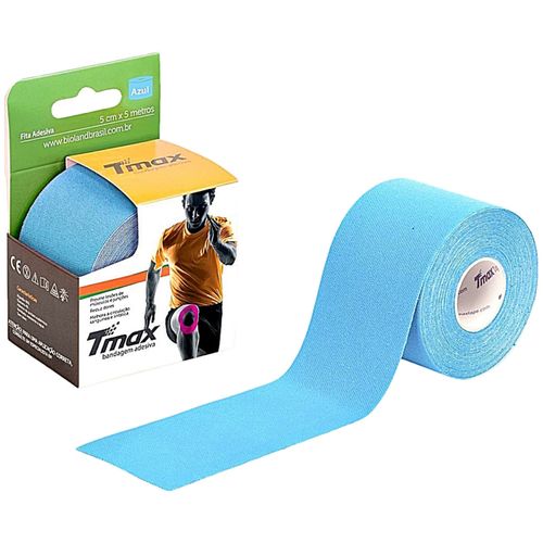 Bandagem Elástica Kinesio TMax 5cm x 5m Azul Bandagem Elástica Kinesio TMax 5cm x 5m Azul
