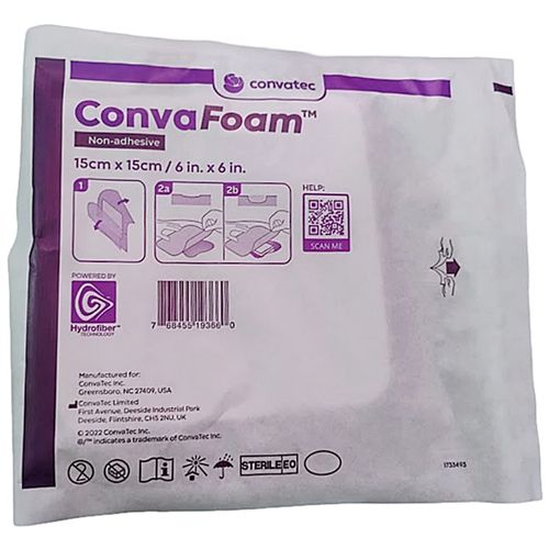 Curativo ConvaFoam Convatec Espuma Não Adesivo 15x15cm-unidade Curativo ConvaFoam Convatec Espuma Não Adesivo 15x15cm-unidade