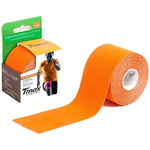 Bandagem Elástica Kinesio TMax 5cm x 5m Laranja