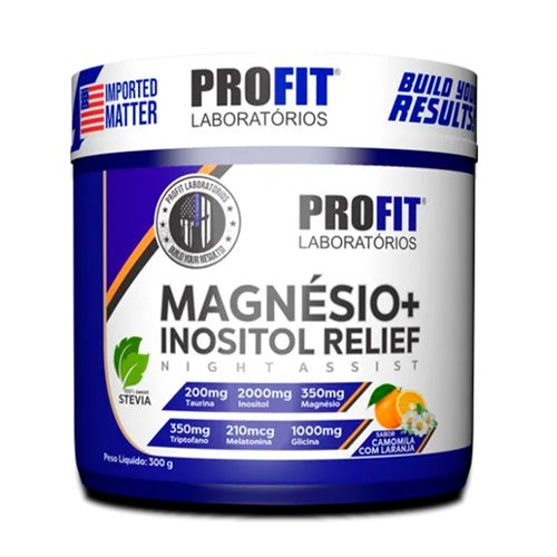 Relief Magnésio 350mg e Inositol 2000mg Camomila com Laranja Profit Relief Magnésio 350mg e Inositol 2000mg Camomila com Laranja Profit