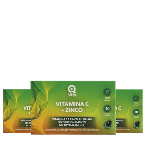 Kit Vitamina C + Zinco QMaisVits 90 Cápsulas Softgel Kit Vitamina C + Zinco QMaisVits 90 Cápsulas Softgel