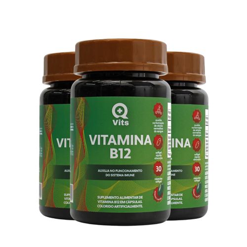 Kit Vitamina B12 QMaisVits 90 Cápsulas Softgel