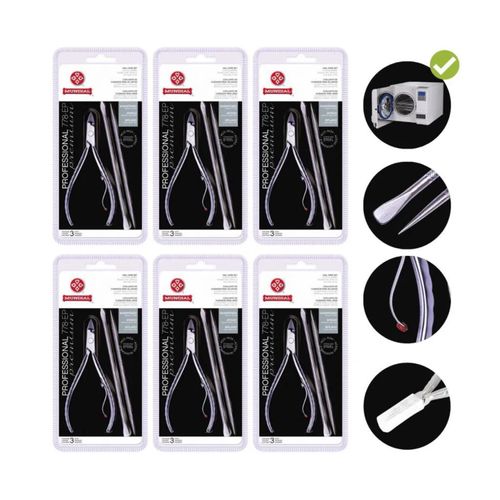 Kit c/6 Unidades de Alicate Mundial Profissional Afiado + Espatula Inox 778