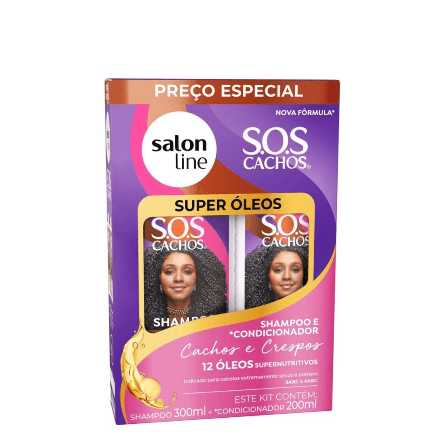 KIT SH & COND S.LINE S.O.S CACHOS SUPER OLEOS