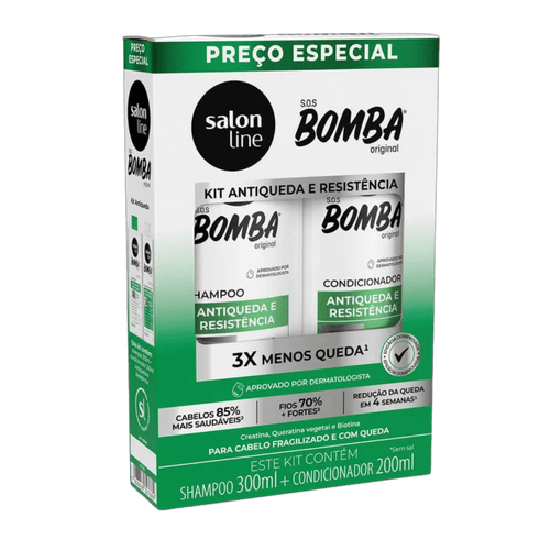 Kit Shampoo e Condicionador SOS Bomba Antiqueda Salon Line 200ml