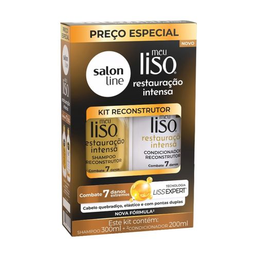 Kit Salon Line Meu Liso: Shampoo 300ml e Condicionador 200ml Restauração Intensa Kit Salon Line Meu Liso: Shampoo 300ml e Condicionador 200ml Restauração Intensa