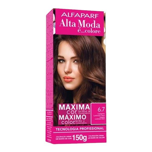 Tintura Color Alta Moda S/Amônia 6.7 Castanho Luminoso Claro