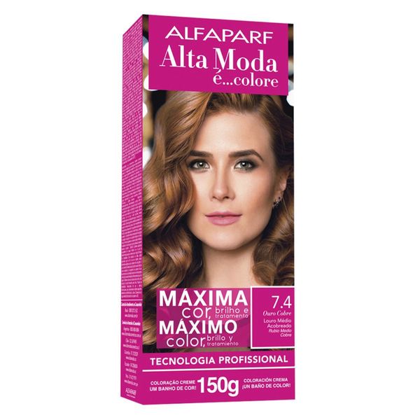 Tintura Alta Moda 150g 7.4 Louro Médio Acobreado