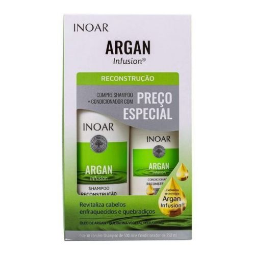 Shampoo + Condicionador Inoar 500+250ml Argan Reconstrução Shampoo + Condicionador Inoar 500+250ml Argan Reconstrução