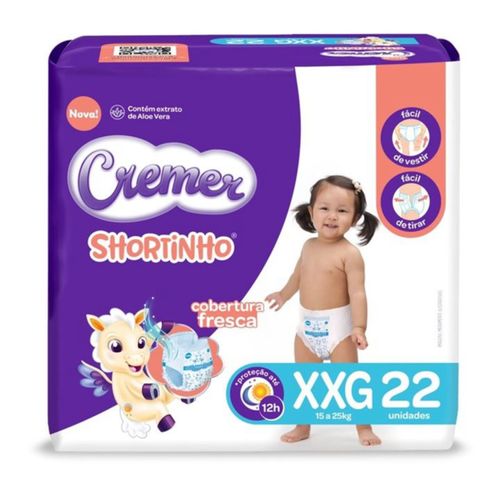 Fralda Descartável Cremer Shortinho Jumbo Xxg 22 Unidades Fralda Descartável Cremer Shortinho Jumbo Xxg 22 Unidades