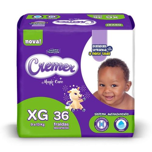 Fralda Descartável Cremer Mega Xg c/36 Unidades Fralda Descartável Cremer Mega Xg c/36 Unidades