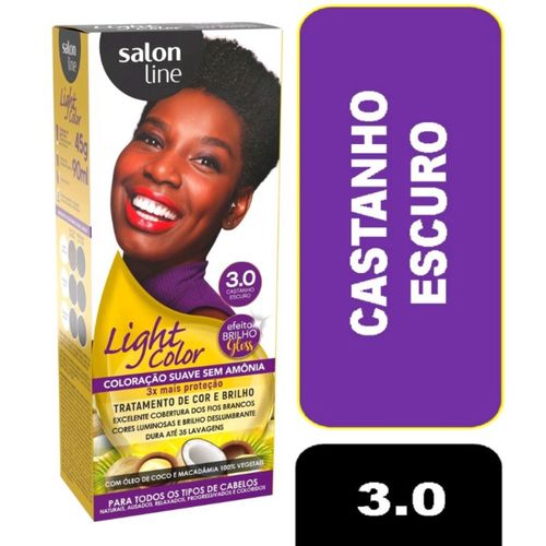 Tintura Salon Line Light Color Cor:3.0 Castanho Escuro Tintura Salon Line Light Color Cor:3.0 Castanho Escuro